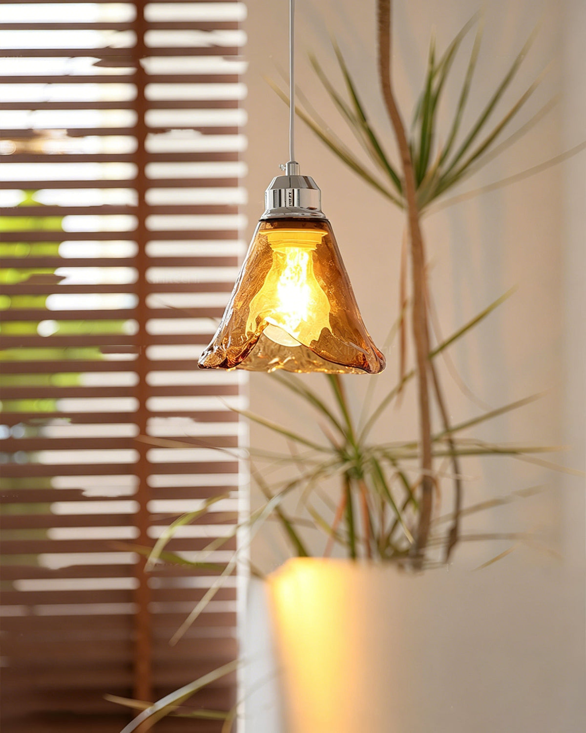 Amber Glass Pendant Light