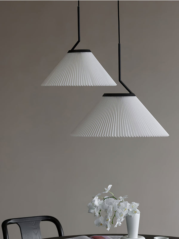 Knell Pleated Black Plastic Pendant Lamp