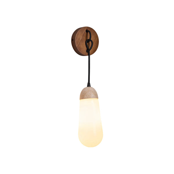 Radiant Wood Travertine Wall Lamp