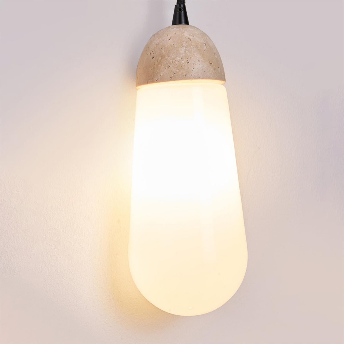Radiant Wood Travertine Wall Lamp