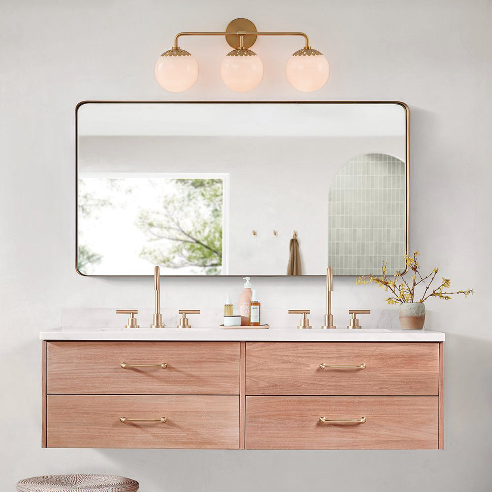 Aegis Globe Brass Glass Sconce Wall Lamp