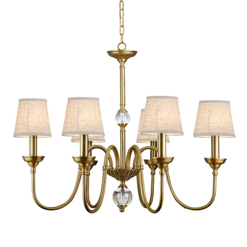 Blur Postmodern Luxury Brass Crystal Fabric Chandelier