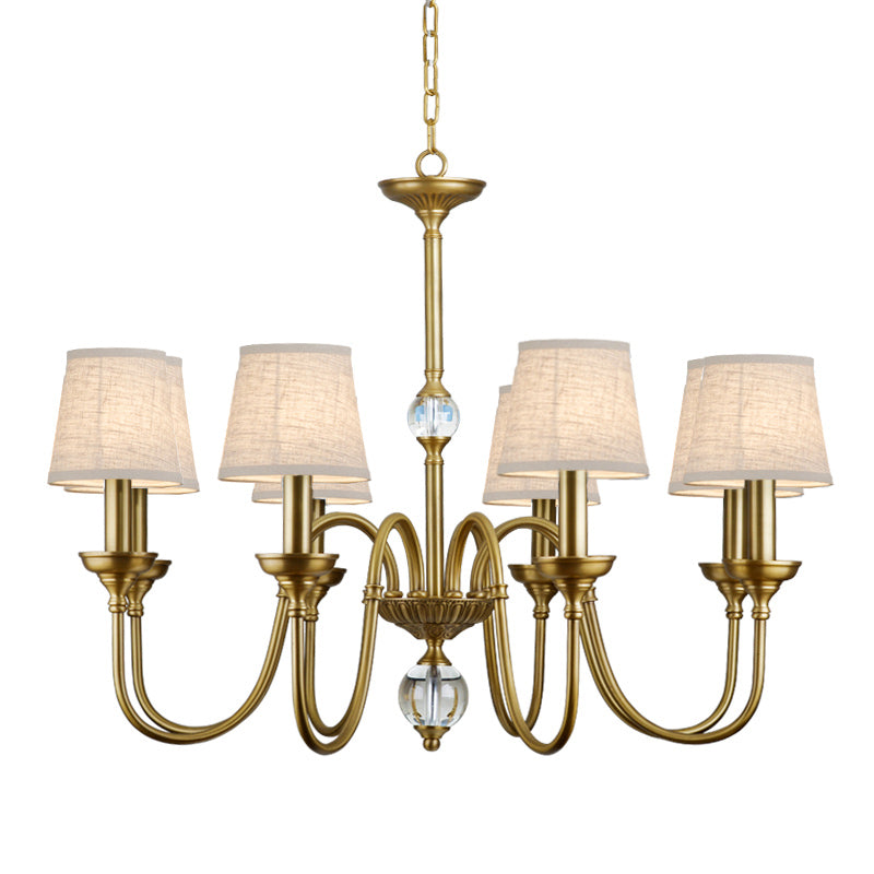Blur Postmodern Luxury Brass Crystal Fabric Chandelier