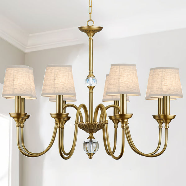 Blur Postmodern Luxury Brass Crystal Fabric Chandelier