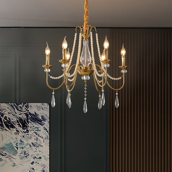 Mote Postmodern Luxury Brass Crystal Chandelier