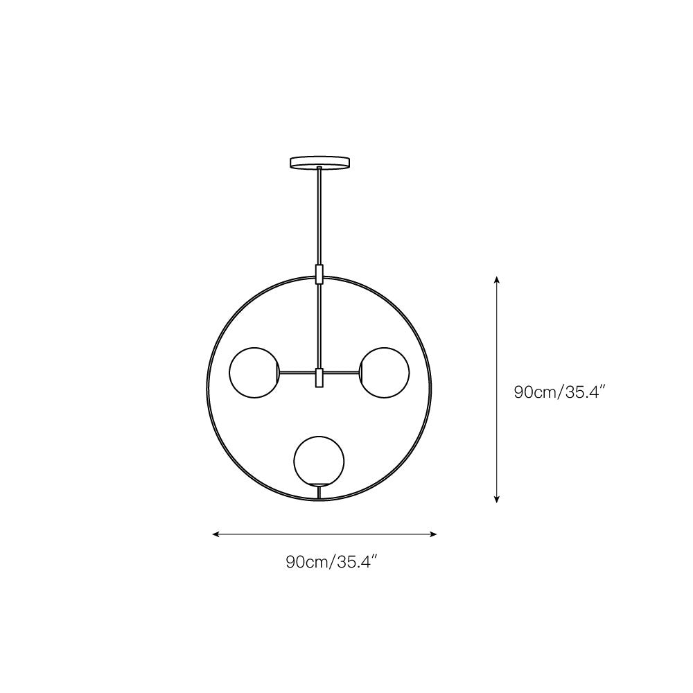 Nexus Round Brass Glass Chandelier