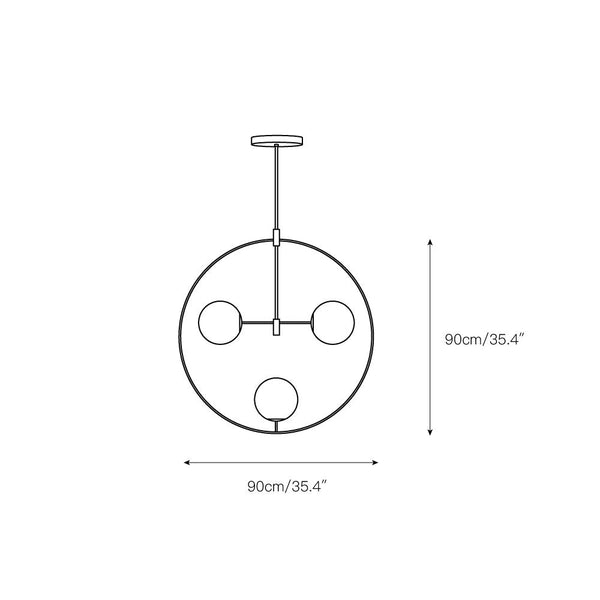 Nexus Round Brass Glass Chandelier