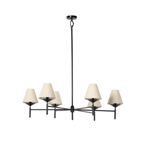 Ulphaa Vintage Industrial Black Fabric Chandelier