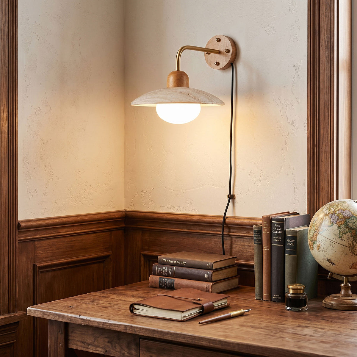 Dome Arm Plug-in Wall Lamp