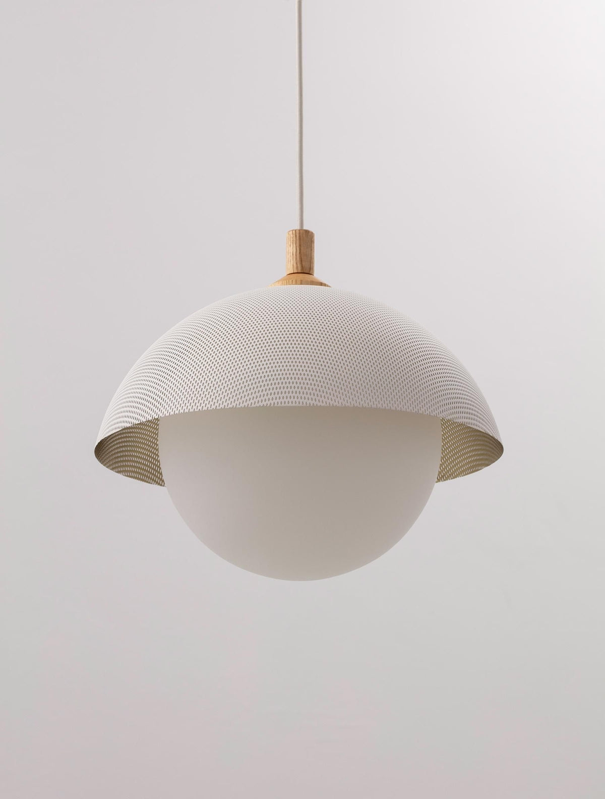 Pith Dome Perforated Wooden Pendant Lamp