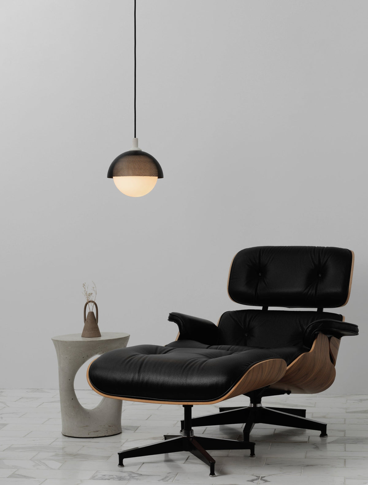 Pith Dome Perforated Wooden Pendant Lamp