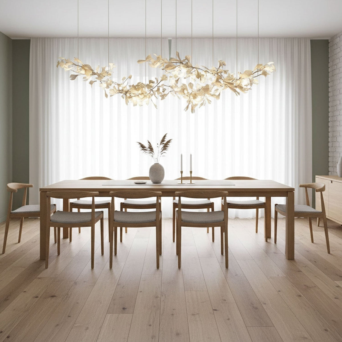 Elorus Double Layer Combination Gingko Chandelier