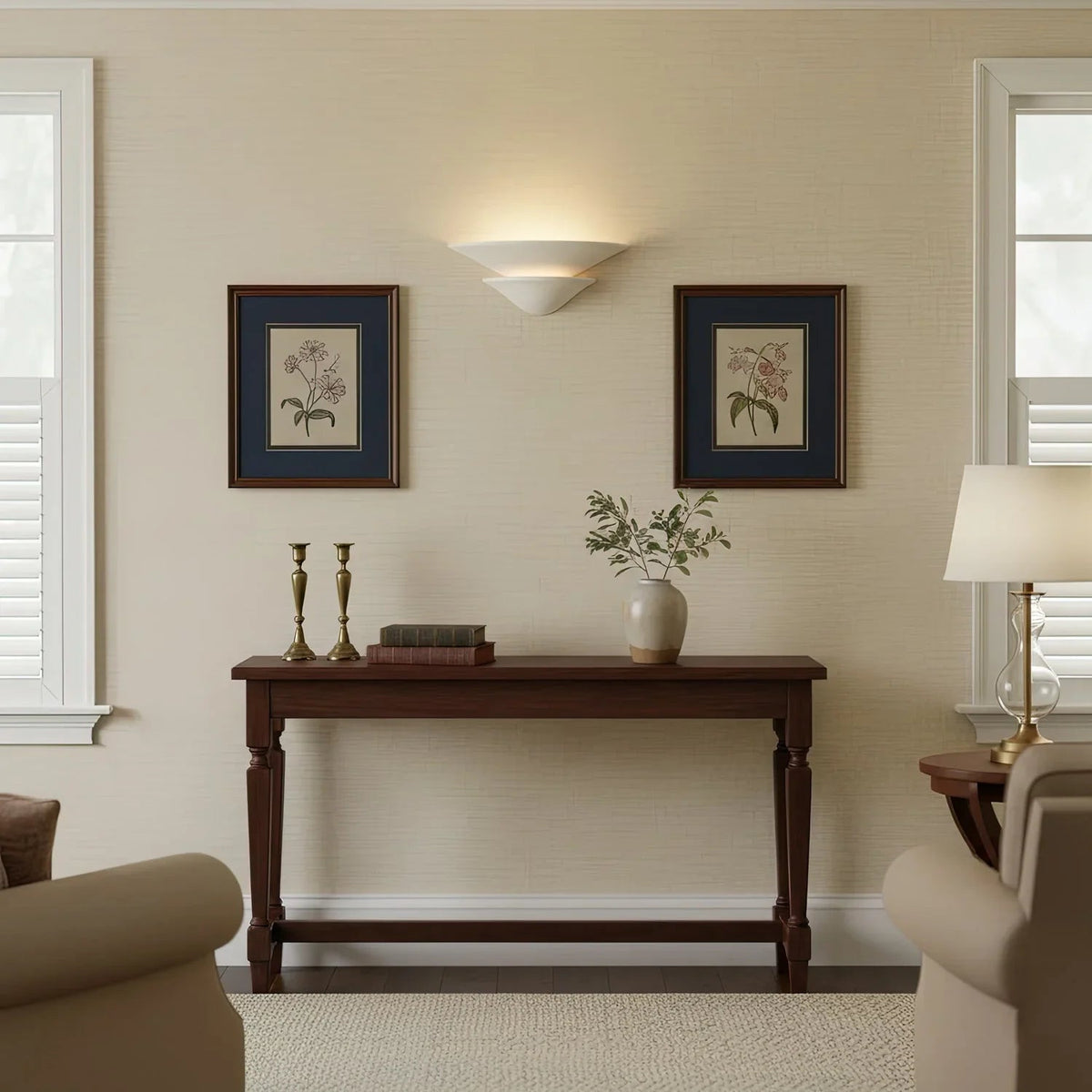 Double-layer Inverted Plaster Wall Lamp