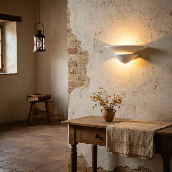 Double-layer Inverted Plaster Wall Lamp