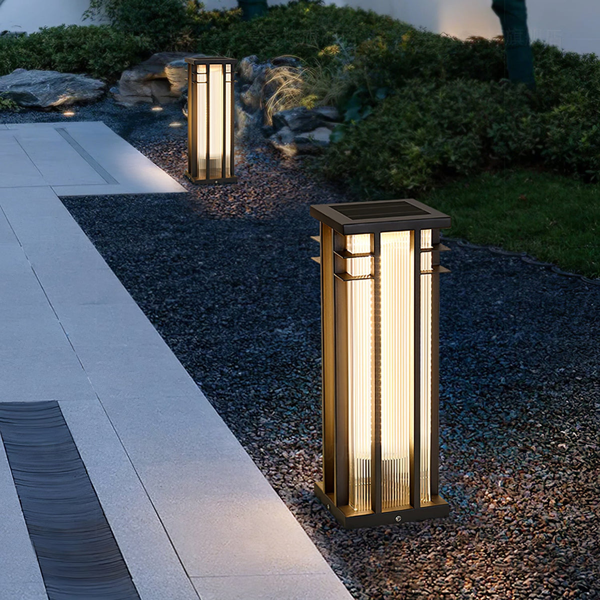 Modern Double Axis Outdoor Post Lamp