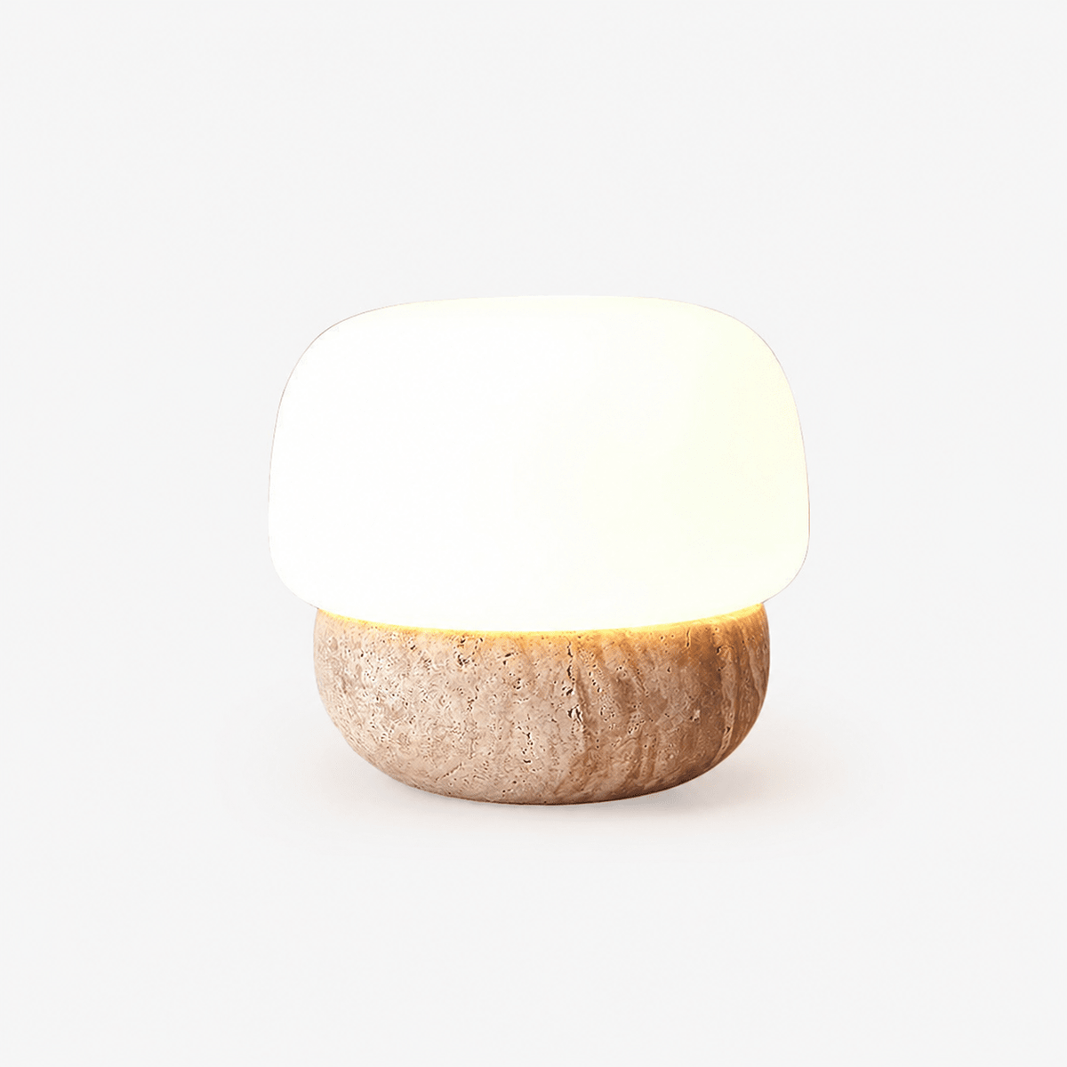 Round Doudou Travertine Table Lamp