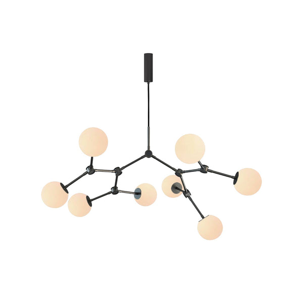 Halo Ball Black Glass Chandelier