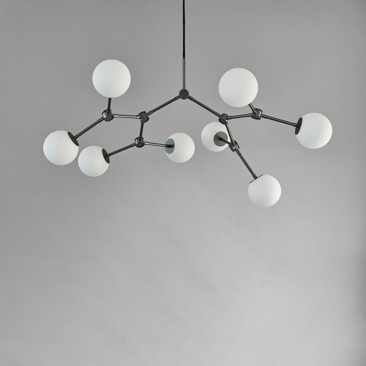 Halo Ball Black Glass Chandelier