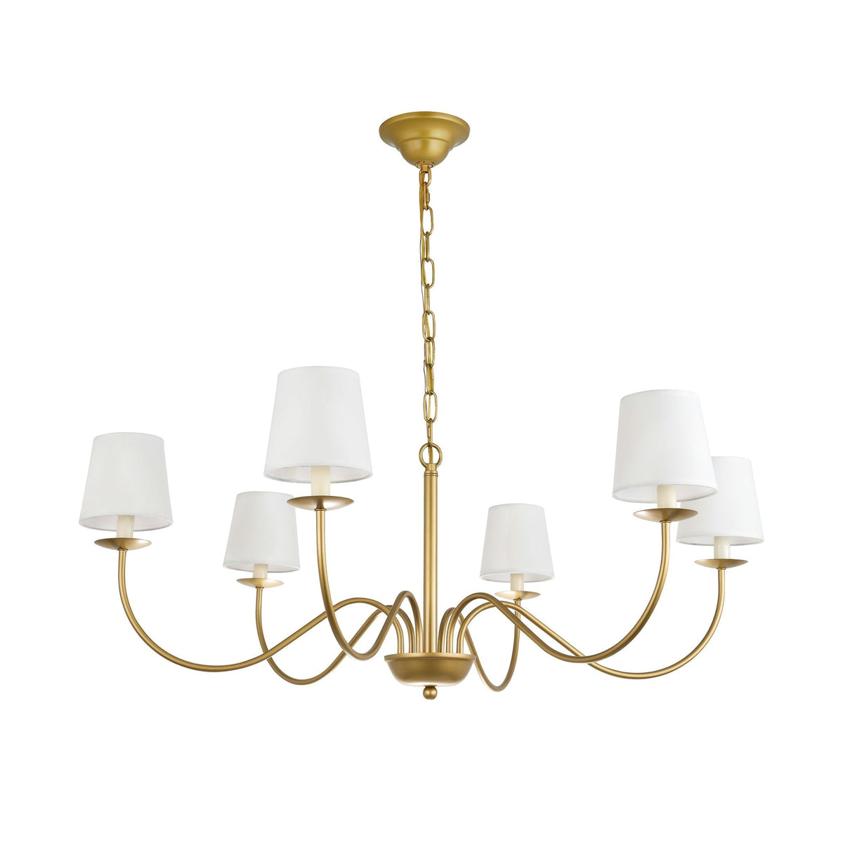 Amble Vintage Industrial Brass Fabric Chandelier