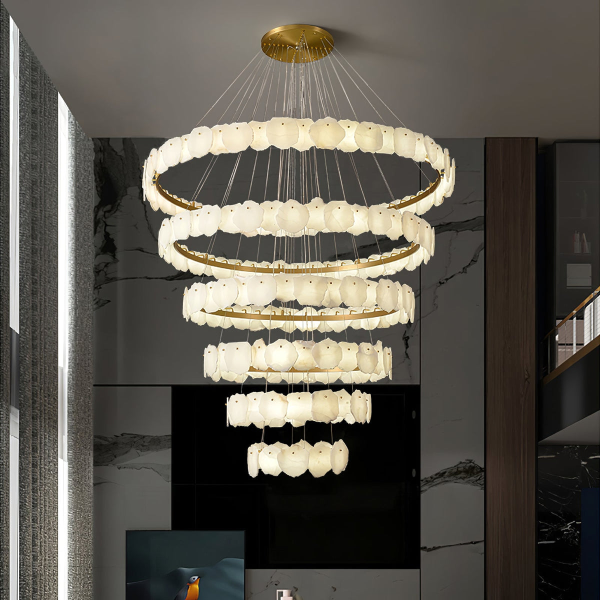 Multi-tiered Burton marble chandelier