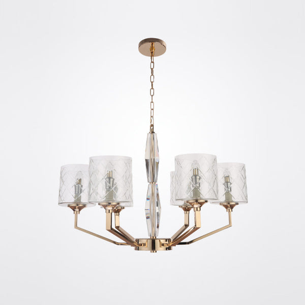 Dew Postmodern Luxury Brass Glass Chandelier