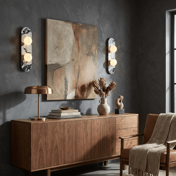 Elaria Stone Double Globe Wall Sconce