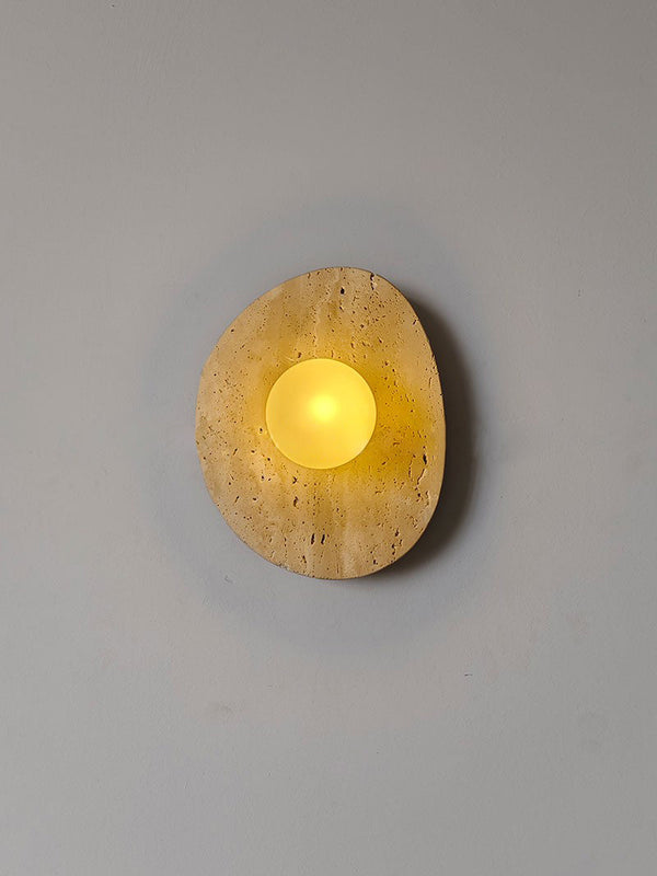 Kest Glass Travertine Wall Lamp