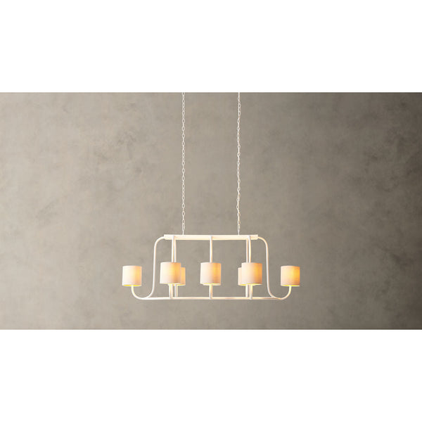 Lithe Vintage Industrial Brass Fabric Chandelier