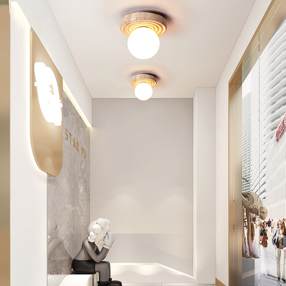 Elira Travertine Ceiling Light