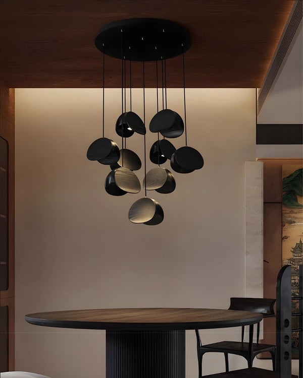 Elor Contemporary Wood Multi Light Pendant