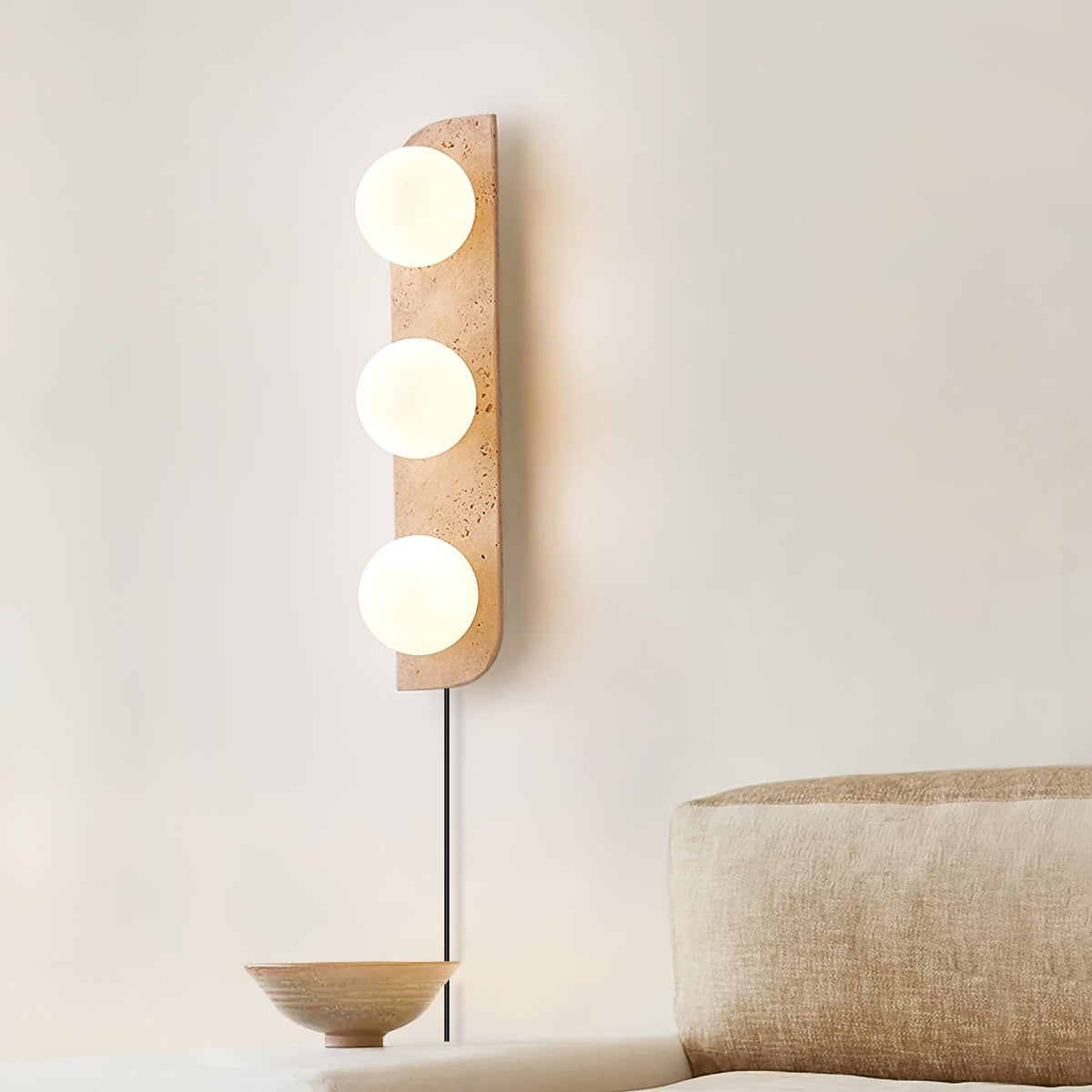 Elysian Travertine Plug-in Wall Light