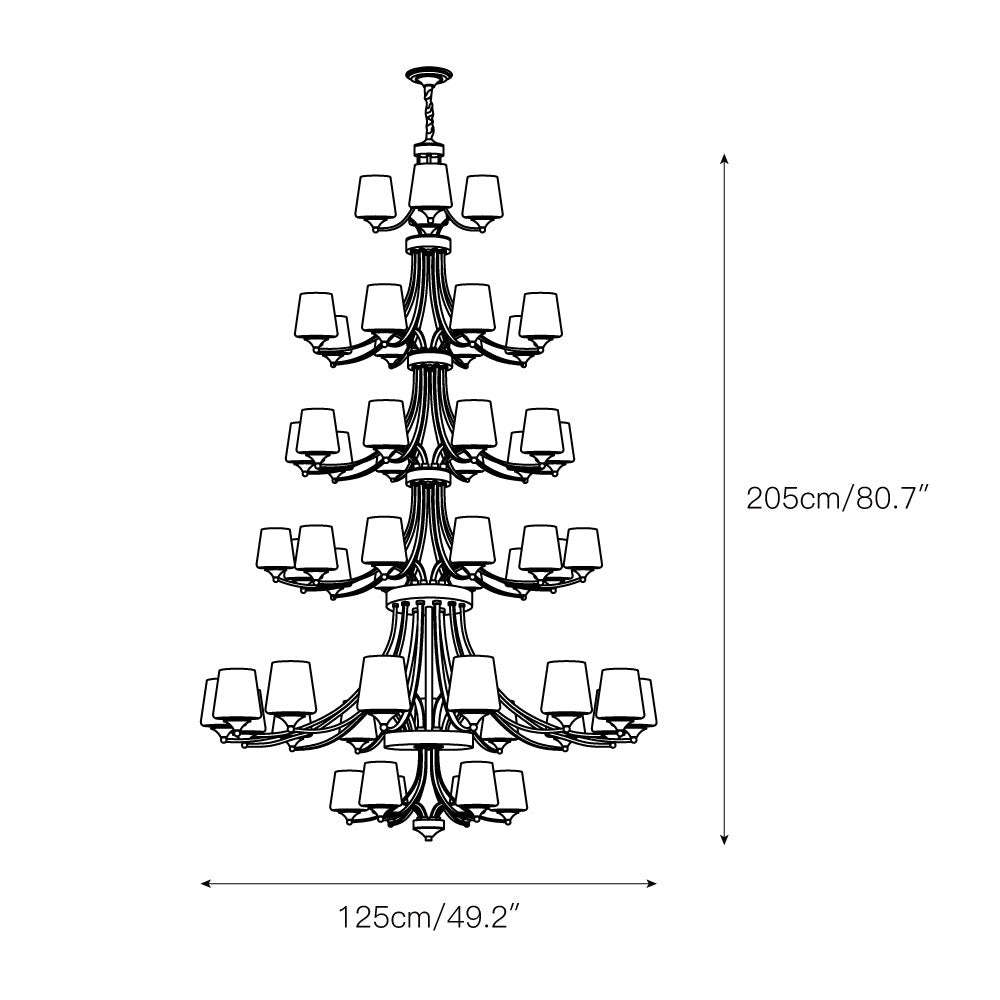 Ulrinara Postmodern Luxury Brass Glass Chandelier