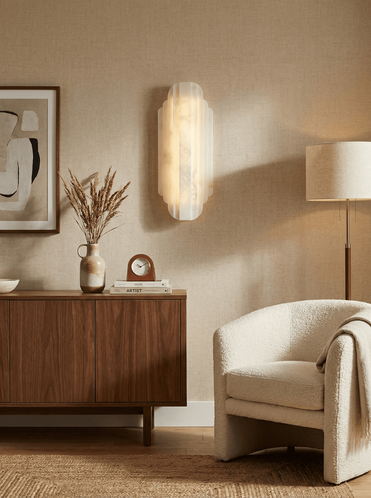 Alabaster Estelle Vertical Stripes Wall Sconce
