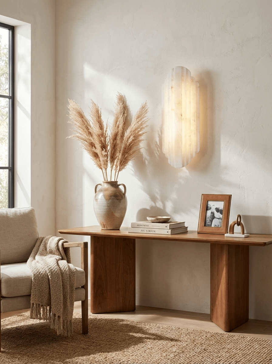 Alabaster Estelle Vertical Stripes Wall Sconce