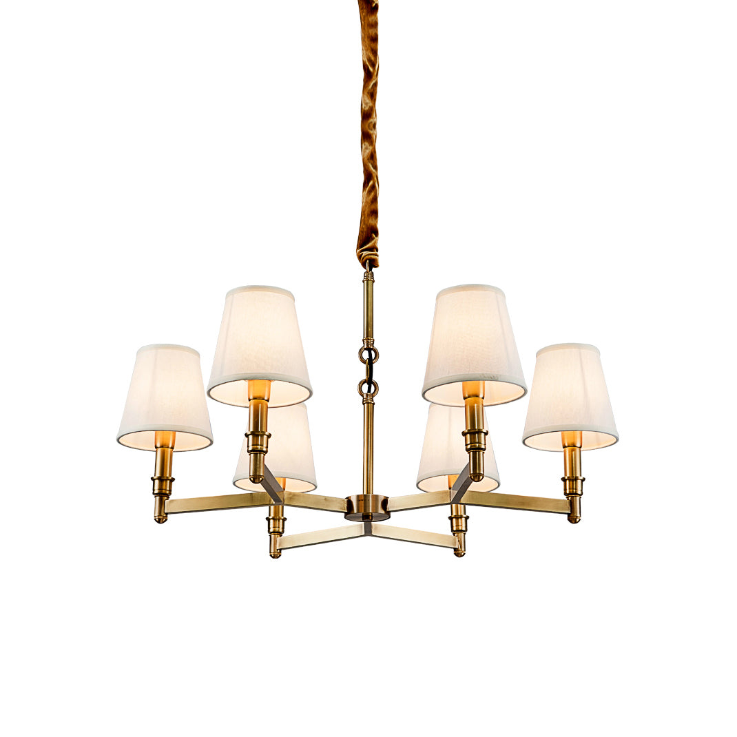 Vadoryra Postmodern Luxury Brass Fabric Chandelier