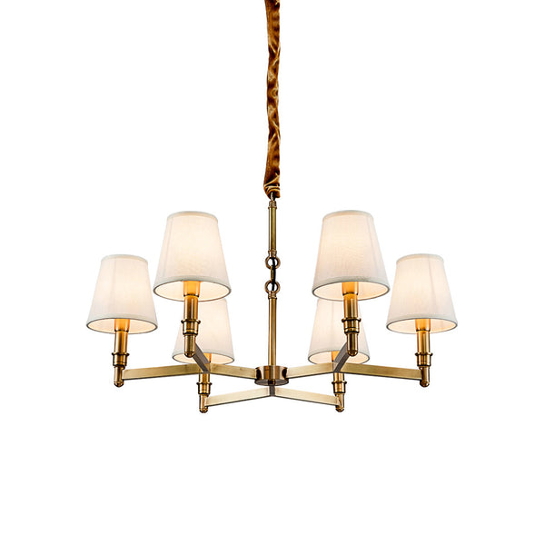 Vadoryra Postmodern Luxury Brass Fabric Chandelier