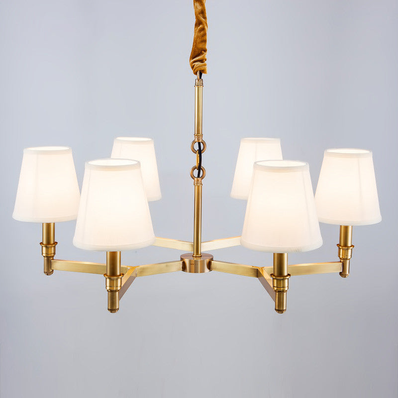 Vadoryra Postmodern Luxury Brass Fabric Chandelier
