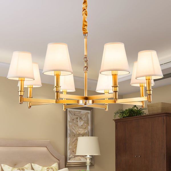 Vadoryra Postmodern Luxury Brass Fabric Chandelier