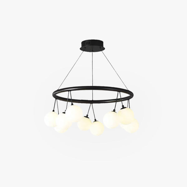 Valentina Nordic LED Chandelier Black Metal/Glass Dining/Living Room/Bedroom