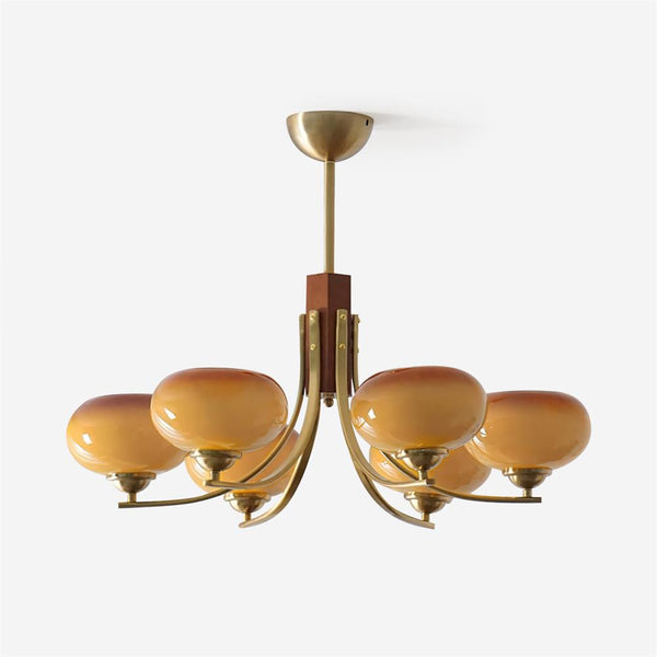 Vira 6-Light Amber Glass Globe Chandelier