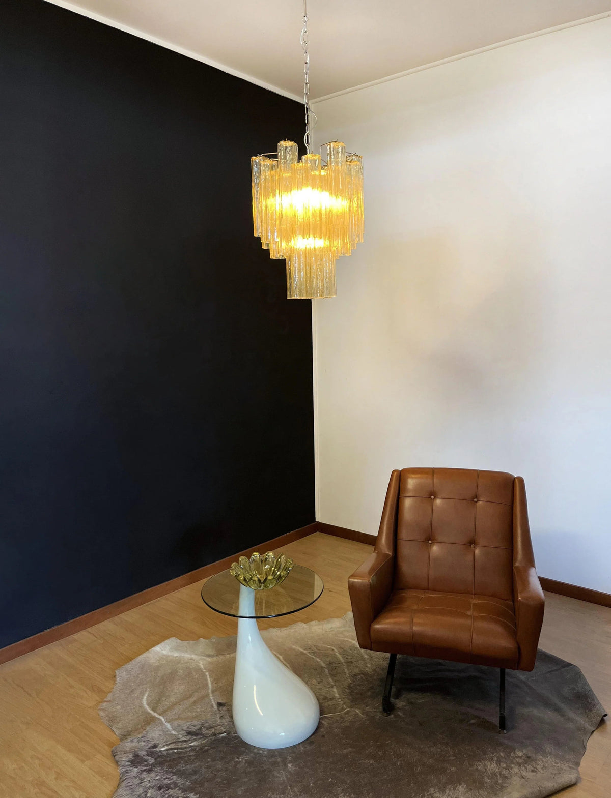 Fantastic Amber Tube Chandelier