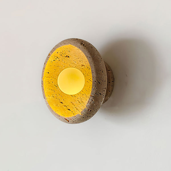 Neptune Travertine Wall Light Ring-shaped