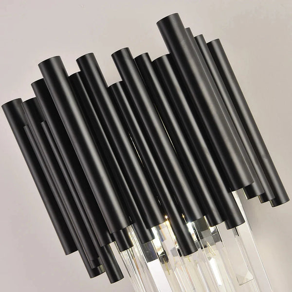 Finn Black Modern Crystal Wall Light