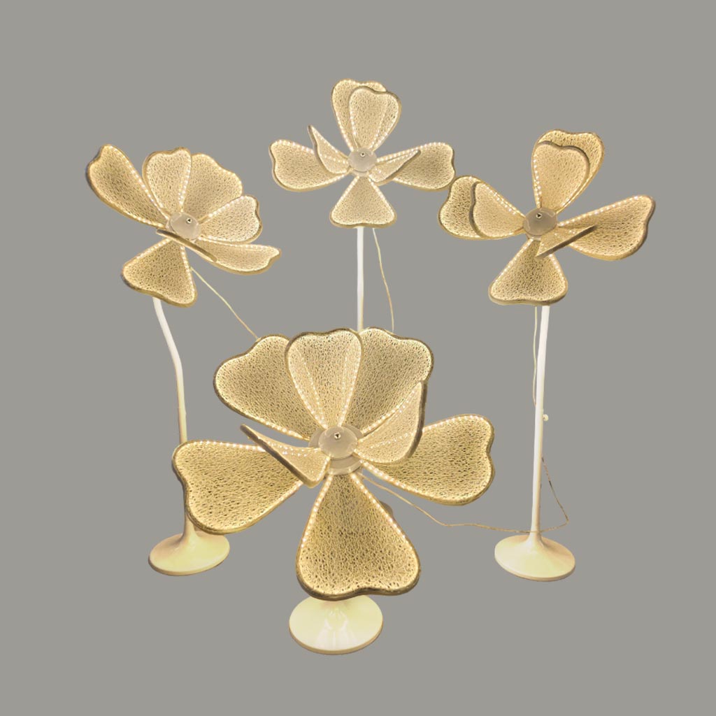 Floor Lamp Ambient Wedding Peony Flower LED, 4 Pieces