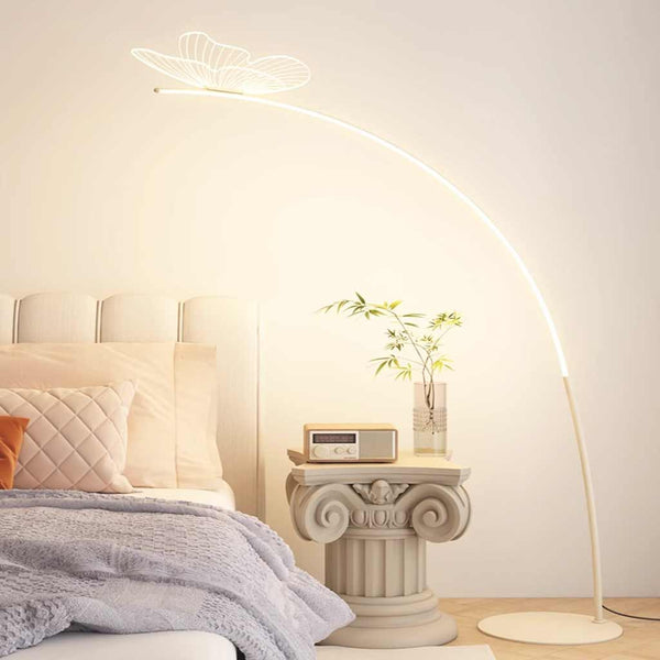 Floor Lamp Elegant Arch Acrylic Butterfly LED, Gold