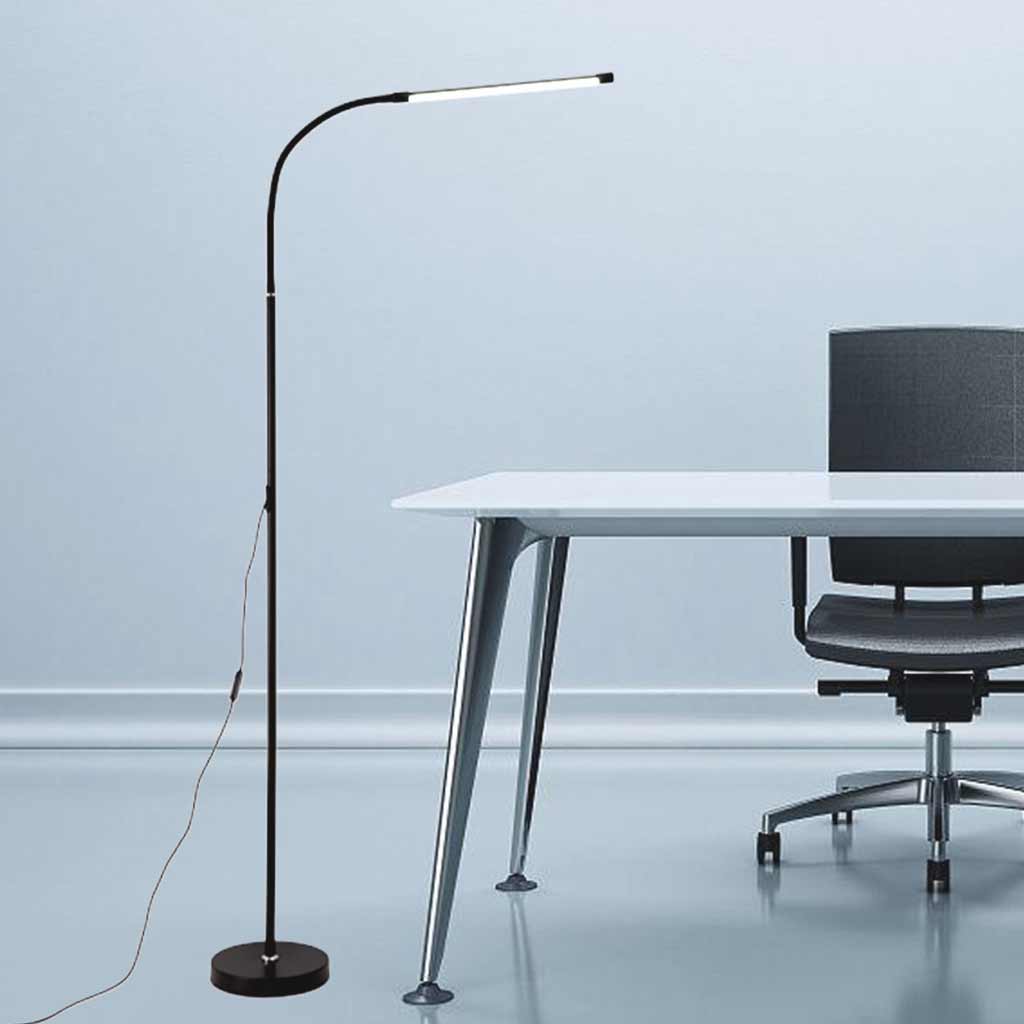 Floor Lamp Minimalist Slim LED Dimmable for Study, Black