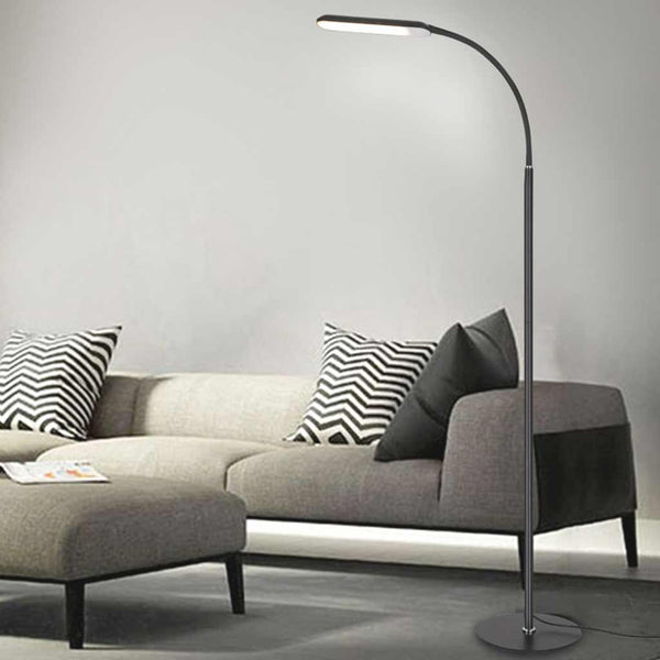 Floor Lamp Modern Arc Dimmable LED, Black / White