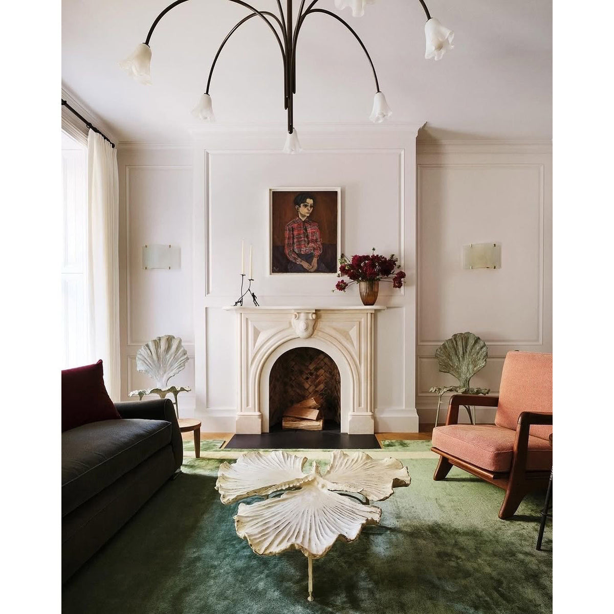 Aurmiros Brass Glass Chandelier