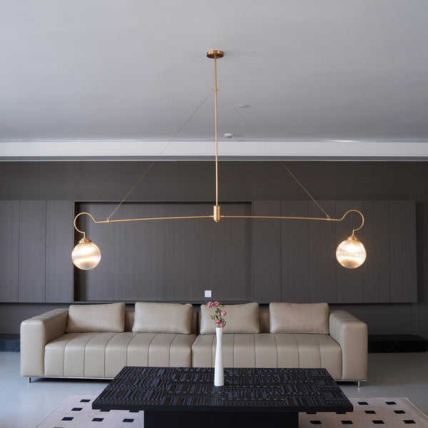 Vavenia Brass Glass Chandelier