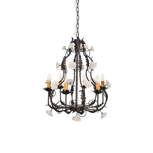 Araeyra Postmodern Luxury Rose Ceramic Chandelier